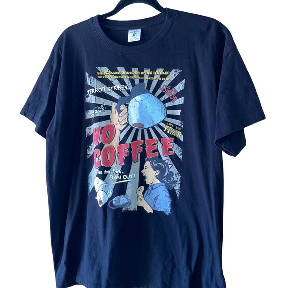 B C Collection Mens Tee Shirt Size Large Black No More Coffee Pure Cotton - Picture 10 of 11